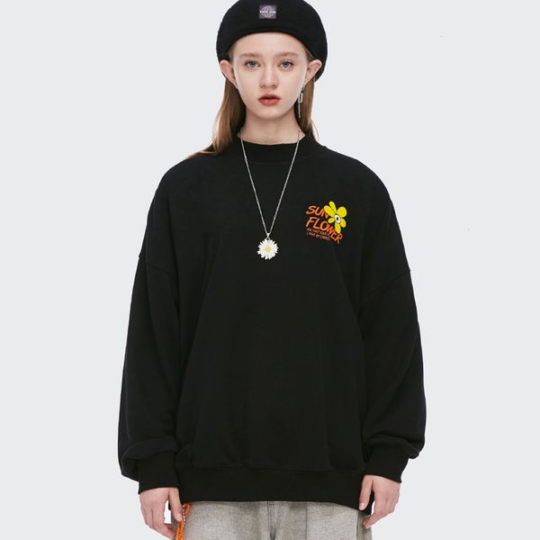 

ss 2021 new hip hop streetwear autumn winter pullover men cotton fashion suower print harajuku hoodie swatshirt loose black q7dk