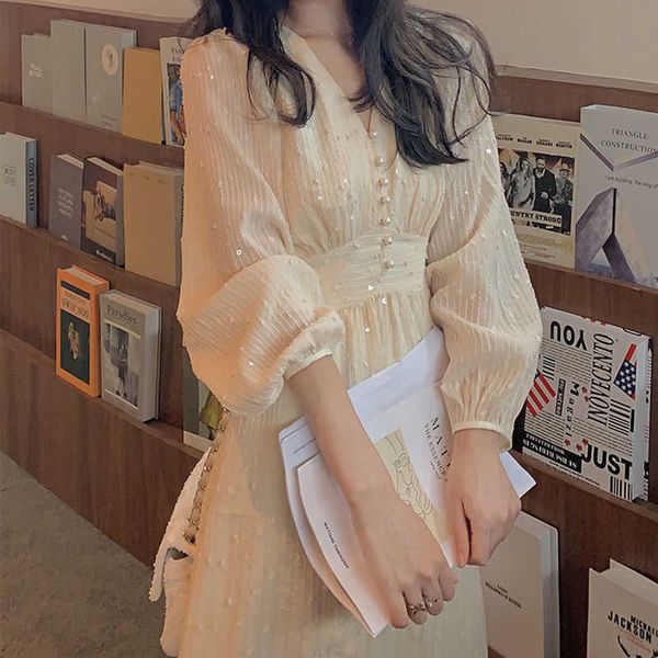 

casual dresses elegant vintage women sequin long sleeve designer party midi slim korean women's clothing autumn y7gr, Black;gray