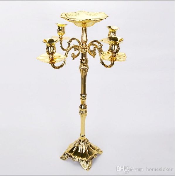 

vases rated gold plated floor candelabra 83cm metal candle holder, pure candleholder with nice flower bowl