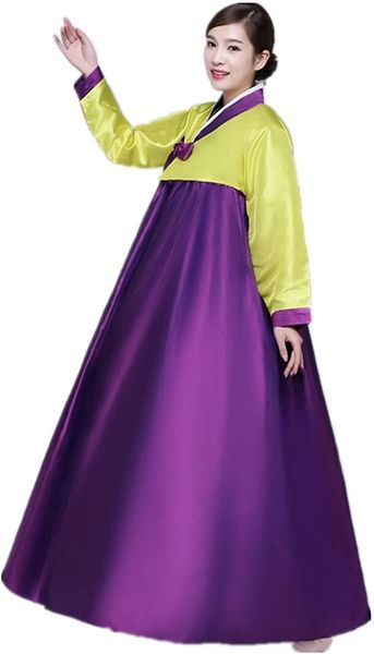 

ethnic clothing korean traditional women's hanbok set long sleeve colorful dress cosplay costume, Red