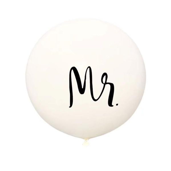 

good quality 36inch round white print mr&mrs latex balloons happy wedding valentine's day event air globos supplies