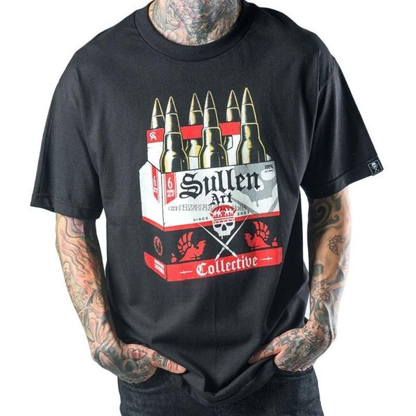 

men's t-shirts sullen men sixer ss t shirt black, White;black