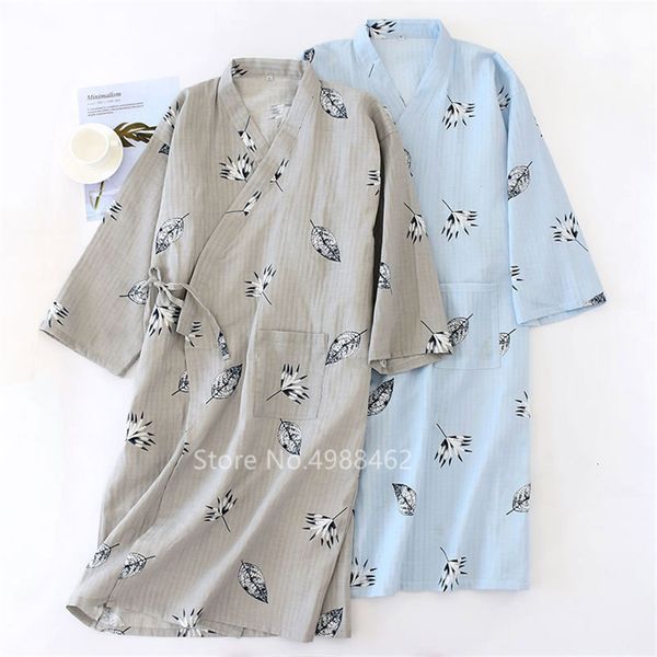 

2021 new summer sleepwear pajamas men women japanese yukata homewear clothing leisure male haok outfit cotton japan traditional fashion 6wx1, White;black