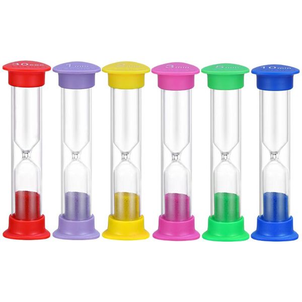 

other clocks & accessories hemoton 6pcs sand clock colorful hourglass sandglass timers 30s/1min/2mins/3mins/5mins/10mins