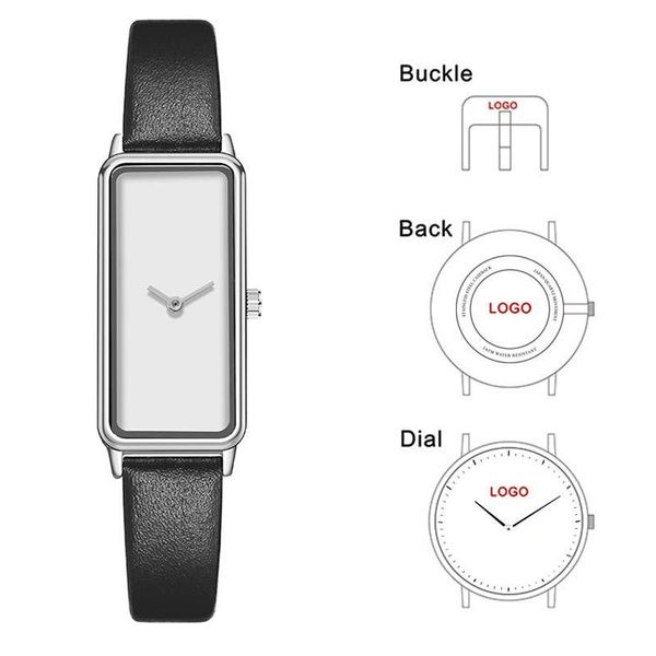 

wristwatches cl040 woman watch custom logo make your own design oem women wrist watches minimalist lady clock genuine leather, Slivery;brown
