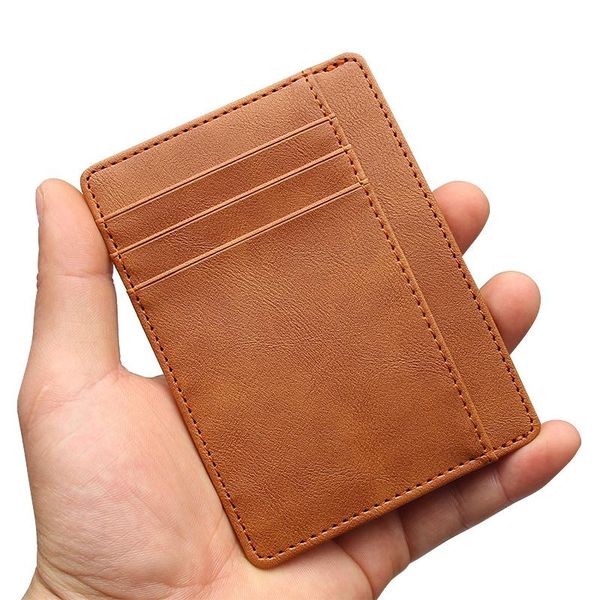 

card holders zongshumini rfid wallets clip wallet pu universal bag for women, Brown;gray