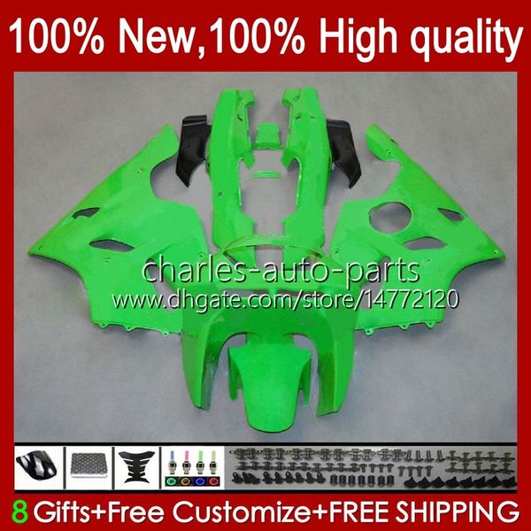 Verkleidungen für KAWASAKI NINJA ZX 6R 636 600CC 600 CC ZX-636 ZX6R 94 95 96 97 Karosserie 50HC.38 ZX636 ZX-6R 94-97 ZX600C ZX600 ZX 6 R 1994 1995 1996 1997 Karosserie-Kit glänzend grün schwarz