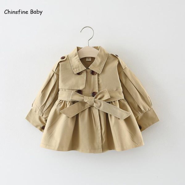 

coat 2021 solid color belt double breasted girl windbreaker, Blue;gray