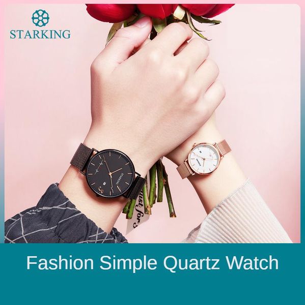 

wristwatches watch fashion simple quartz starry sky gift box set couple, Slivery;brown