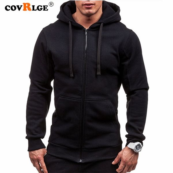 

covrlge men hoodies jacket spring drawstring zipper hooded sweatshirt male long sleeve pocket pullover autumn hoodie coat mww145 210819, White