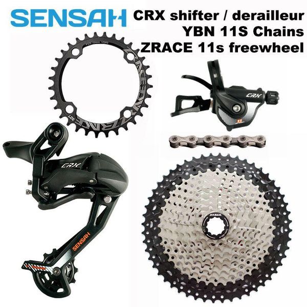 

bike derailleurs sensah crx 11 speed shifter + rear derailleur 11s zrace cassette11-46t/chainring +ybn x11 chain, pcr beyond m7000 k