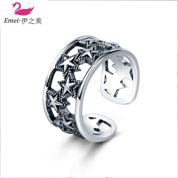 

ring imitation silver open star totem make old fashion versatile aggressive