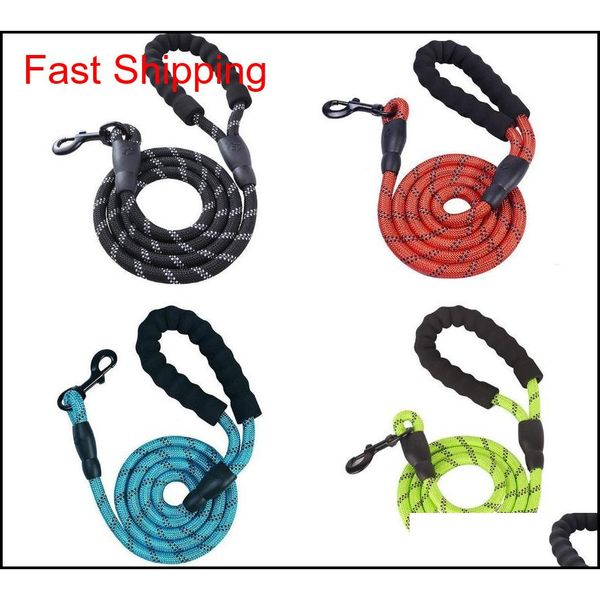 

nylon pet dog lead puppy walking running slip collar rope strap training leashes reflective 150cm length suits medium breed dogs o1por u9a4b