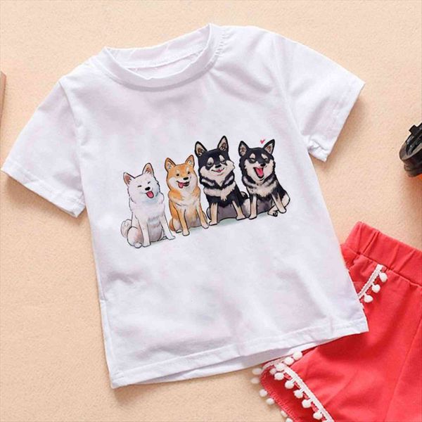 

24m 3t 4t 5t 6t 7t 8t 9t boys t shirts girls children clothes for kids shiba snacks pattern, Blue