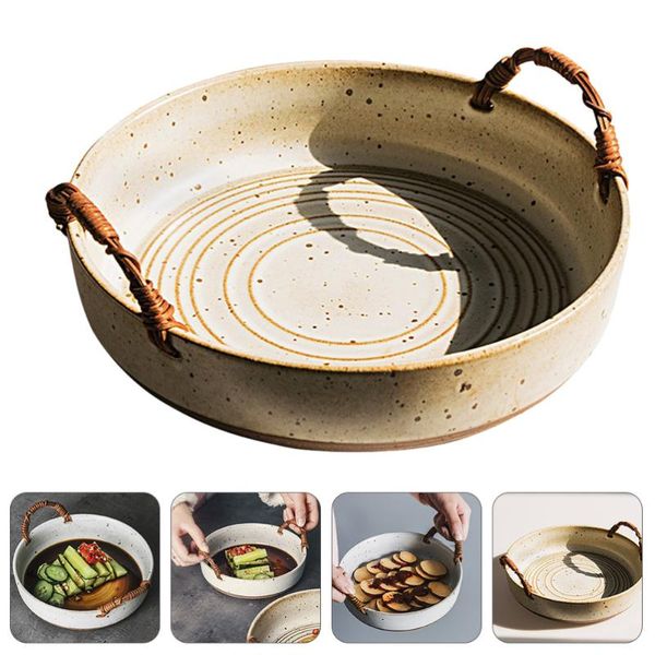 

crude pottery fruit dish multi-purpose bread basket durable bread basket