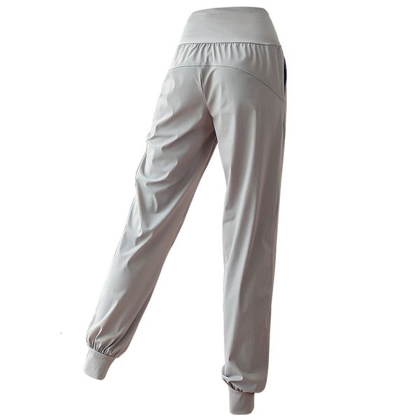 

tracksuits luxury women's yoga wearlulu yoga pant wear thin high waist loose large summer naked running fitns pants, Gray