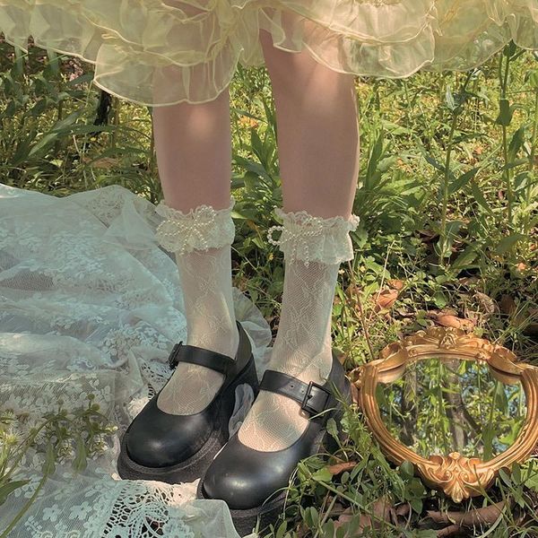 

other event & party supplies 4 colors elegant pearl bowknot lace ruffles short socks summer soft girl lolita kawaii princess jk uniform stud