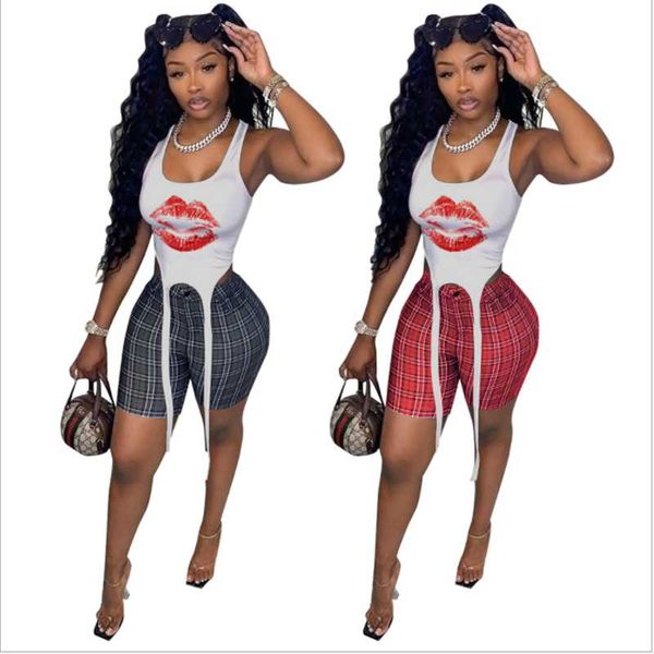 

women's tracksuits white o neck sleeveless bro and short 2 pieces set tight club party lady fashion, Gray