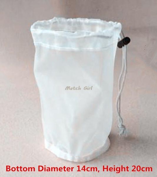 

gift wrap 5pcs/lot- 14cm diameter cylindrical 150/75/48 micron food grade filter bag for tea milk juice wine liquid filtering mesh