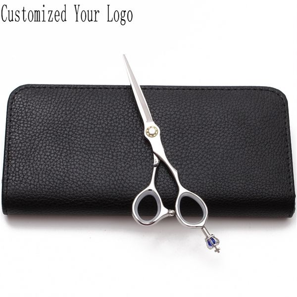 

6" 17.5cm engraving jp 440c silver hairdressing scissors cutting shears regular professional hair c9020 220212