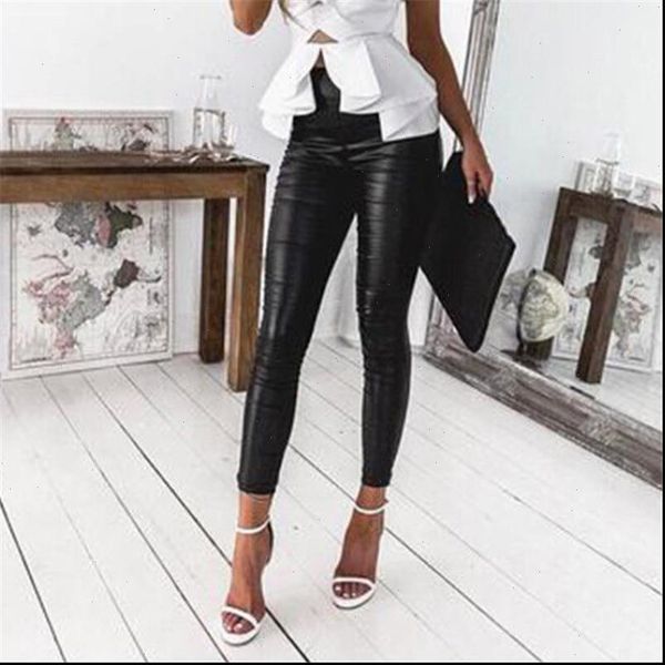 

womens arrival faux leather slim fit pants skinny casual trousers ladies python skin leopard printed full length trousers, Black;white