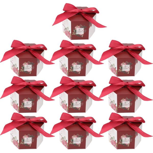 

gift wrap 10pcs chinese styled candy boxes present paper package (red)
