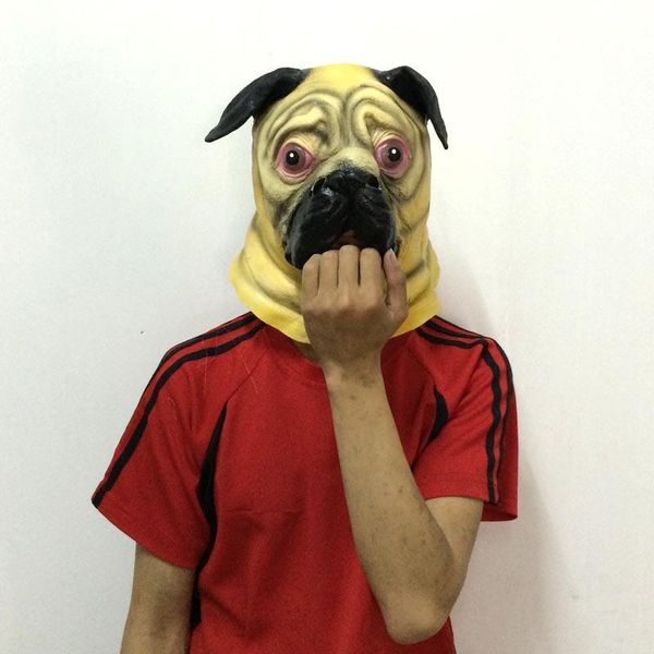 

party masks halloween horror performance cosplay latex dog maskss pug head wholesale