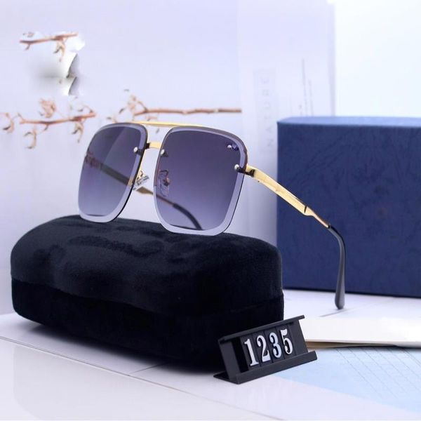 

with high glasses half frame 1235 sunglasses luxury box model sunglasses women designer adumbral uv400 7 color mens quality summer beac umln, White;black