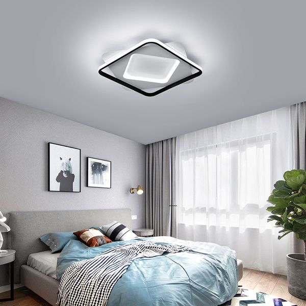 

fourth bulb of modern square ceiling design led hanging chandelier for the kitchen living room study house lighting black and white ddbm