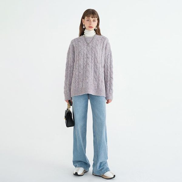 

knitting big size sweater loose fit round neck long sleeve women pullovers fashion tide autumn winter 2021 1dd2199 women's sweaters, White;black