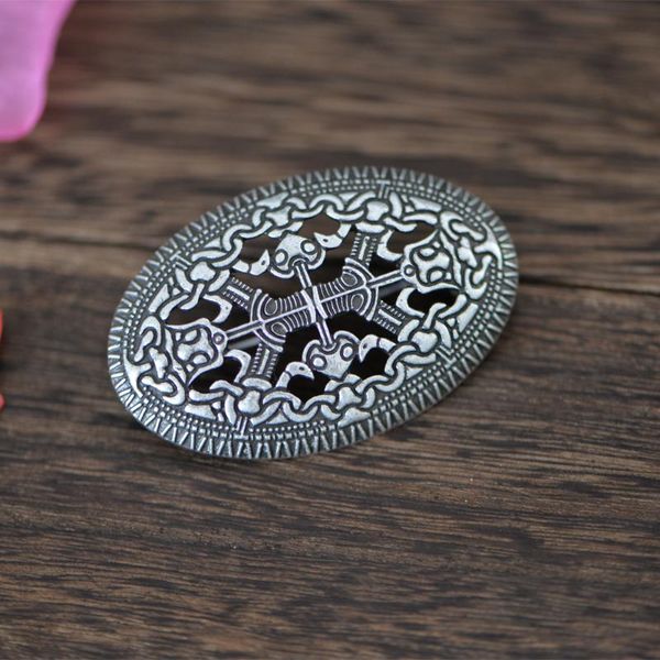 

pins, brooches langhong 10pcs norse viking brooch sweden scandinavian fibula brosch jewelry talisman, Gray