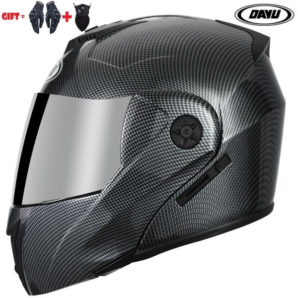 

flip up motorcycle helmet modular dual lens full face safe helmets motocross cascos