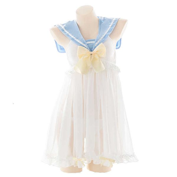 

set women anime cosplay lingerie sailor collar role-playing costume babydoll chemise cute sleepwear night dress kawaii nightg, Black;white