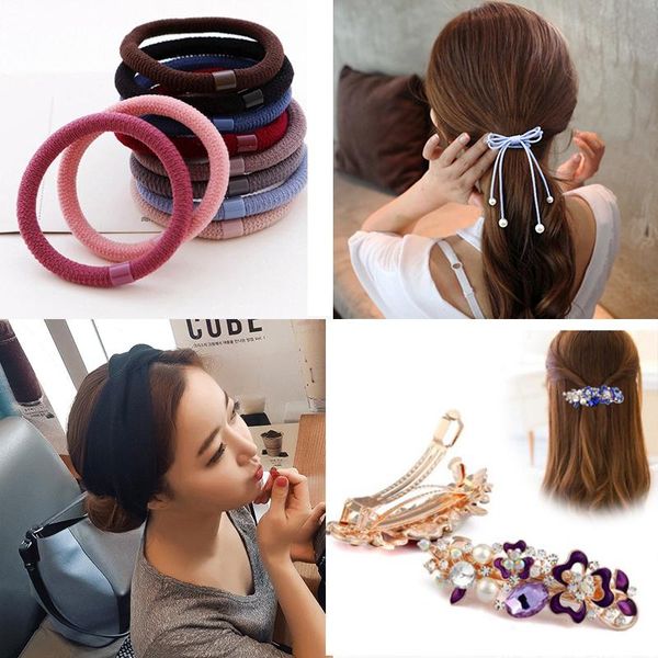 

hair accessories headbands women girls fashion elastic knitted headband head wrap hairband hair rope colorful hairclips barrette