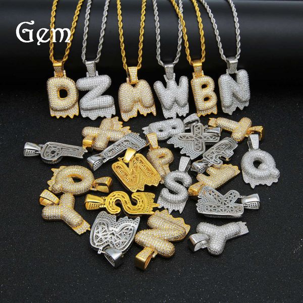 

hip hop lava letter pendant water drop zircon letter pendant 26letters, Silver