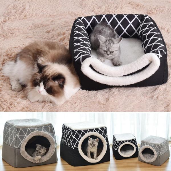 

dog house pet dog cashmere house plaid cat diamond pet supplies cute warm cat sleeping mats winter products