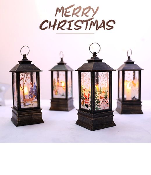 Рождественские портативные светодиодные малые масличные лампы торговый центр окна бар ресторан интерьера украшения пламени лампы украшения