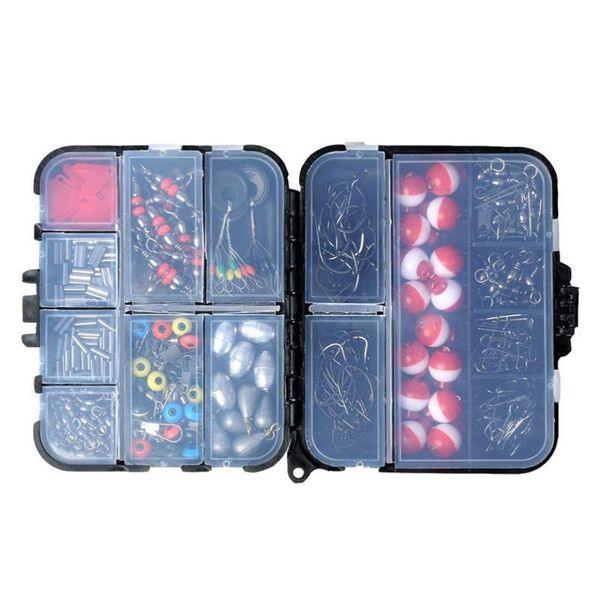 

fishing hooks 263pcs/set tools swivels snaps sinker slides set