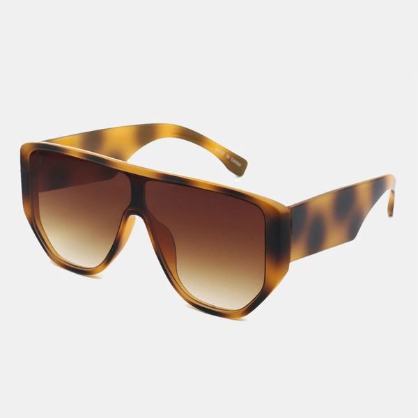 

tortoiseshell full frame big frame uv protection sunglasses outdoor fashion sunshade glasses - yellow, Black