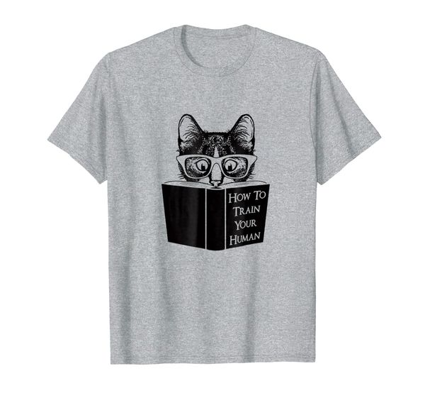 

how to train your human t-shirt | cat, meow tee, White;black