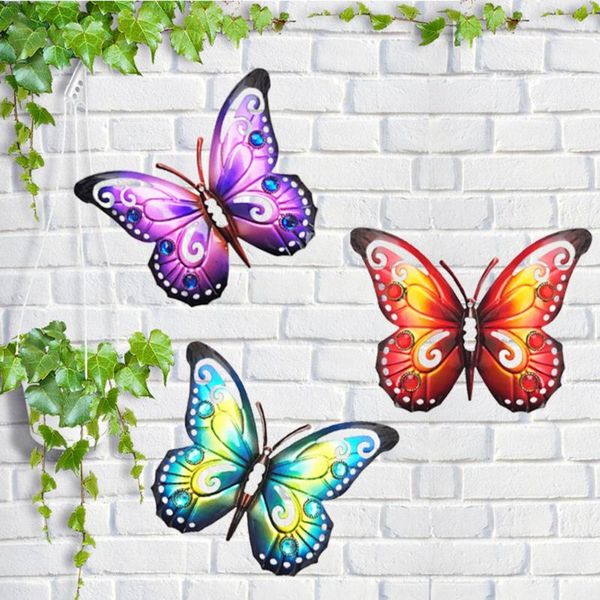 

garden decorations 3d metal butterfly decor inspirational sculpture wall deco for outdoor decoration animal miniatures statues artwork 2021