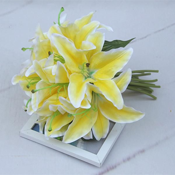 

decorative flowers & wreaths simulation artificial flower fake lily bouquet home wedding party garden decoration decorations