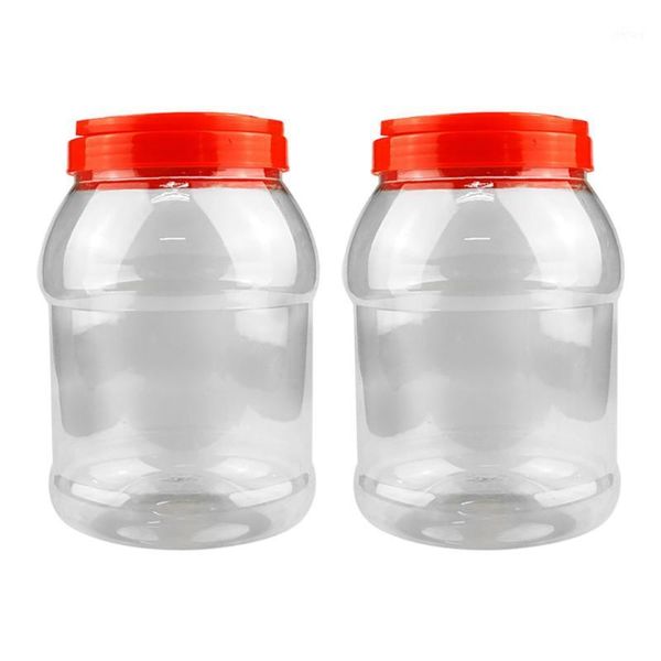 

2pcs clear tea sealed containers home storage jars (3000ml) bottles &