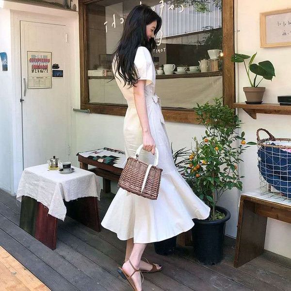 

elegant dress long woman dress cute short sleeve korean japan dresses for women style clothes date wear button lady dress, Black;gray
