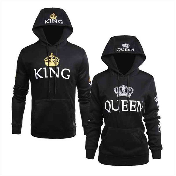 

autumn winter couple hoodies harajuku letter printing lovers hoody sweatshirts women men long sleeve queen king coats, Black