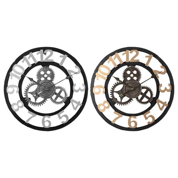 

nordic retro silent gear wall clock home living room dining room luxury decoration wall clock