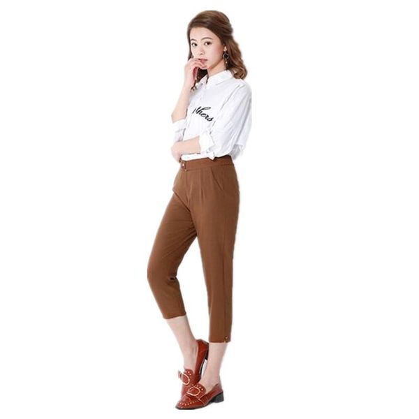 

women's pants & capris korean spring and summer fashion seven-point casual, Black;white