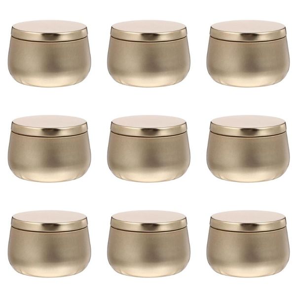 

candles 9pcs storage tinplate jars tea sundries round can jewelry holder
