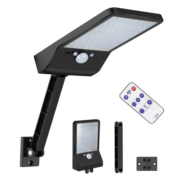 

solar lamps upgarded 48led light with radar motion sensor three working modes waterproof garden lights lamp remote controller