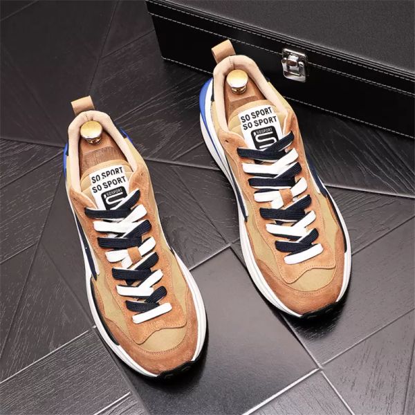 Clássicos estilo moda desigenr business wedding shoes homens high high high casual sneakers confortáveis ​​antiderrapante lace up flats marca camurça camurça camurça